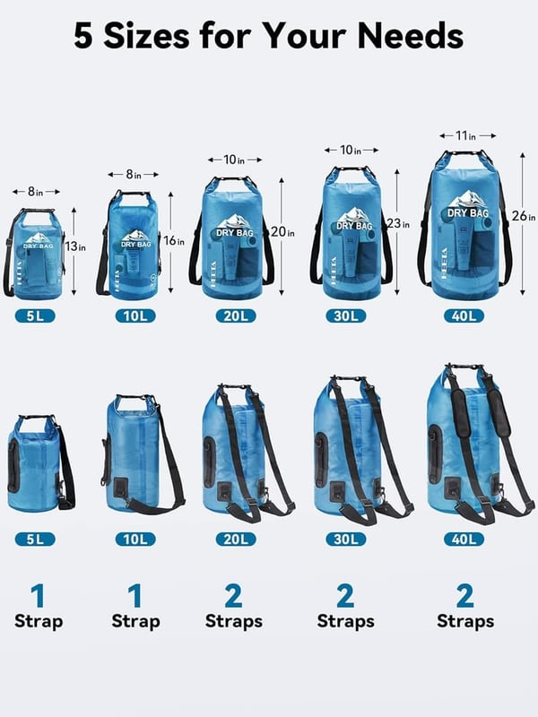 Waterproof Dry Bag Backpack with Phone Case for Travel & Sports