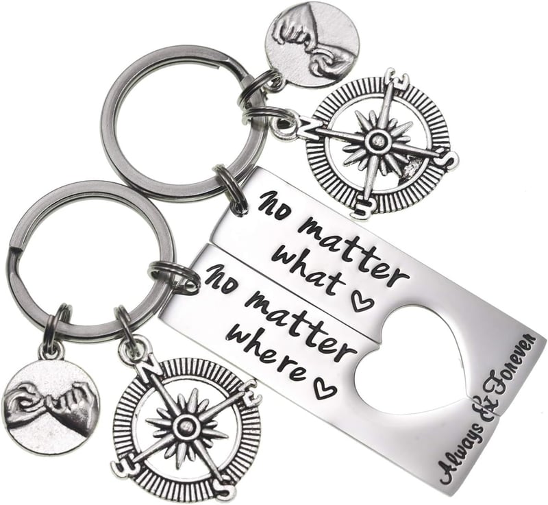 Long Distance Friendship Keychain Set for Best Friends