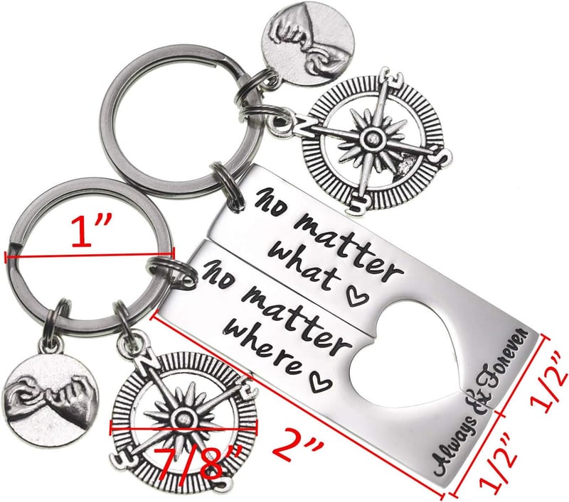 Long Distance Friendship Keychain Set for Best Friends
