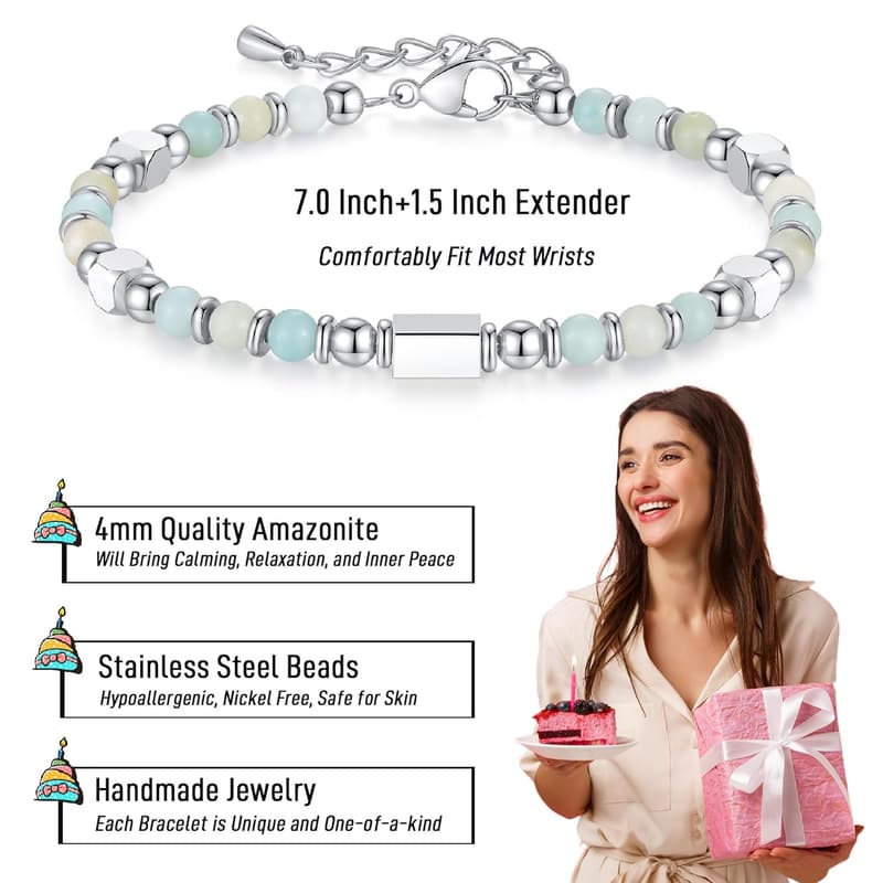 21st Birthday Beaded Bracelet Gift for Women and Girls