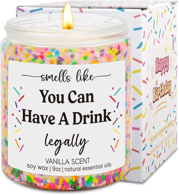 21st Birthday Scented Candle Gift for Her or Him