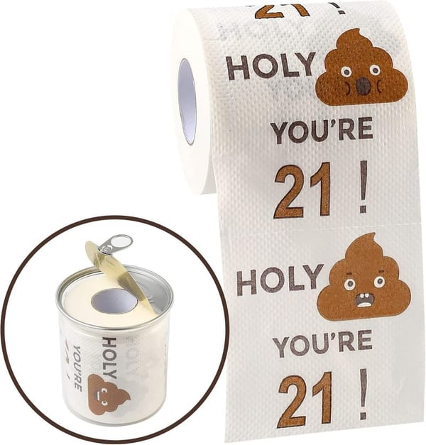 21st Birthday Gag Gift | Funny 3-Ply Toilet Paper Roll