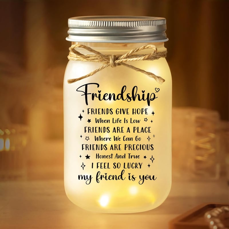 Unique Friendship Mason Jar Night Light for Women