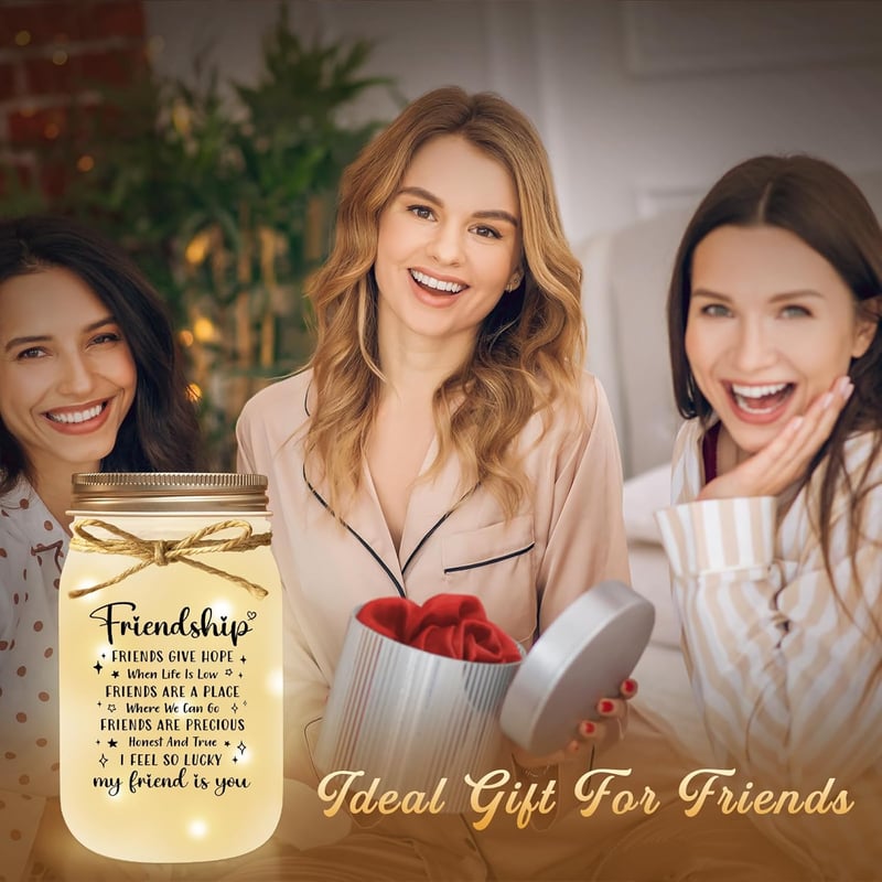 Unique Friendship Mason Jar Night Light for Women