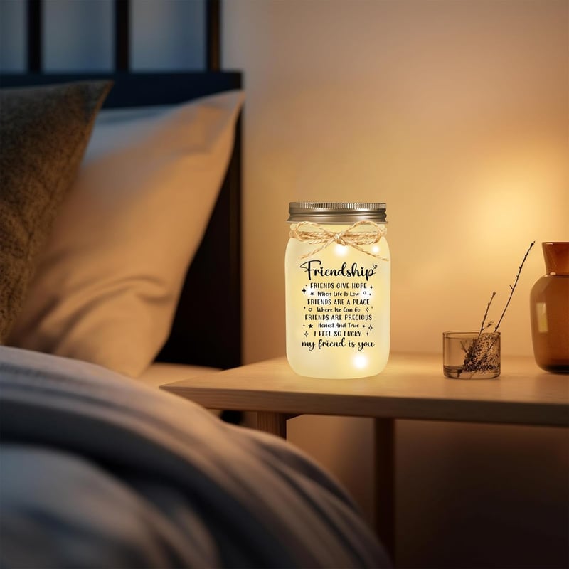 Unique Friendship Mason Jar Night Light for Women