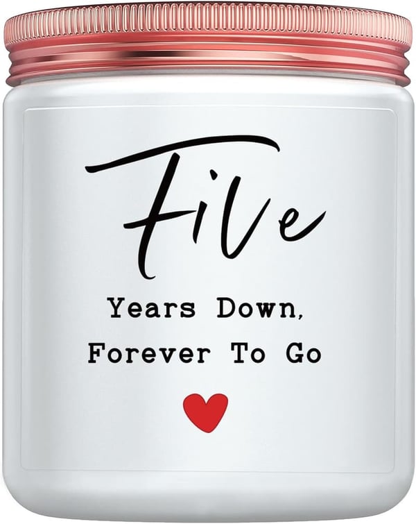 5th Anniversary Candle Gift for Couples