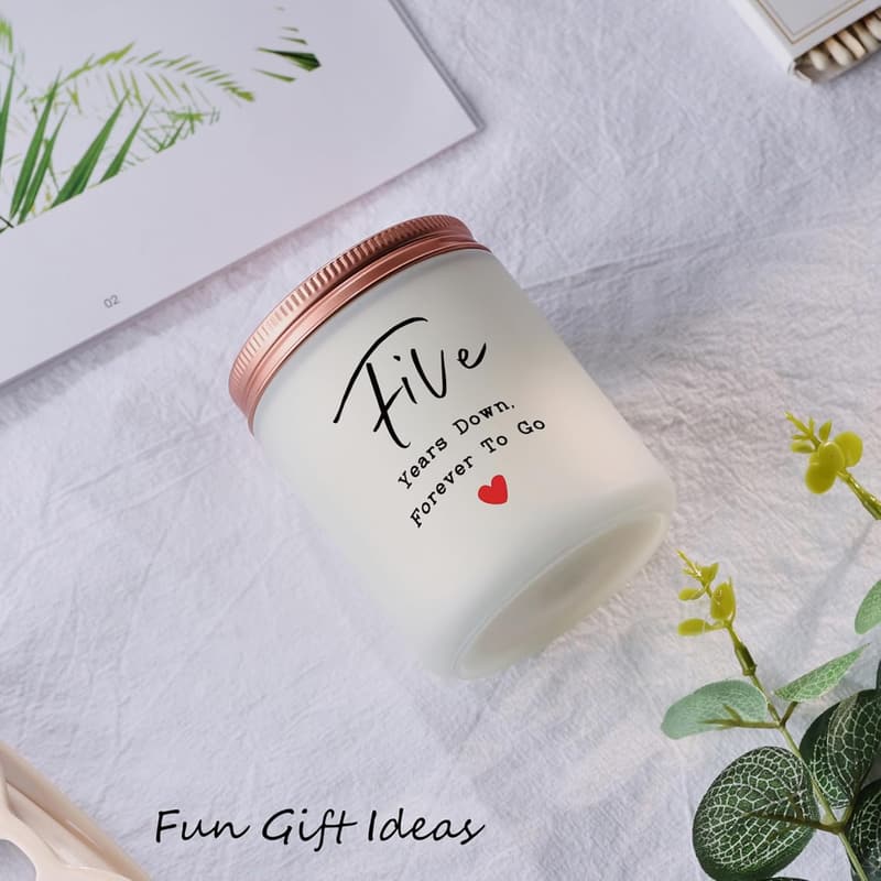 5th Anniversary Candle Gift for Couples
