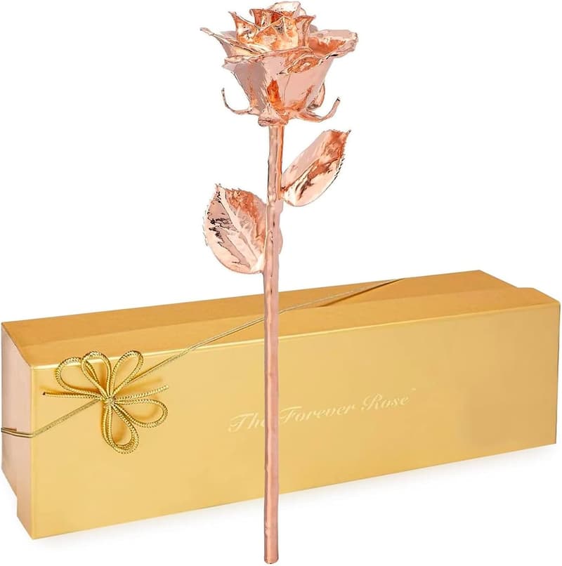 Hand-Dipped 24K Gold Rose in Gold Box - Romantic Gift for Couples