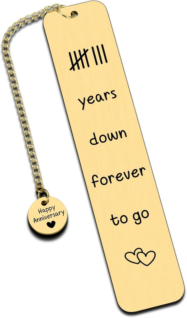 8th Anniversary Bronze Bookmark for Couples