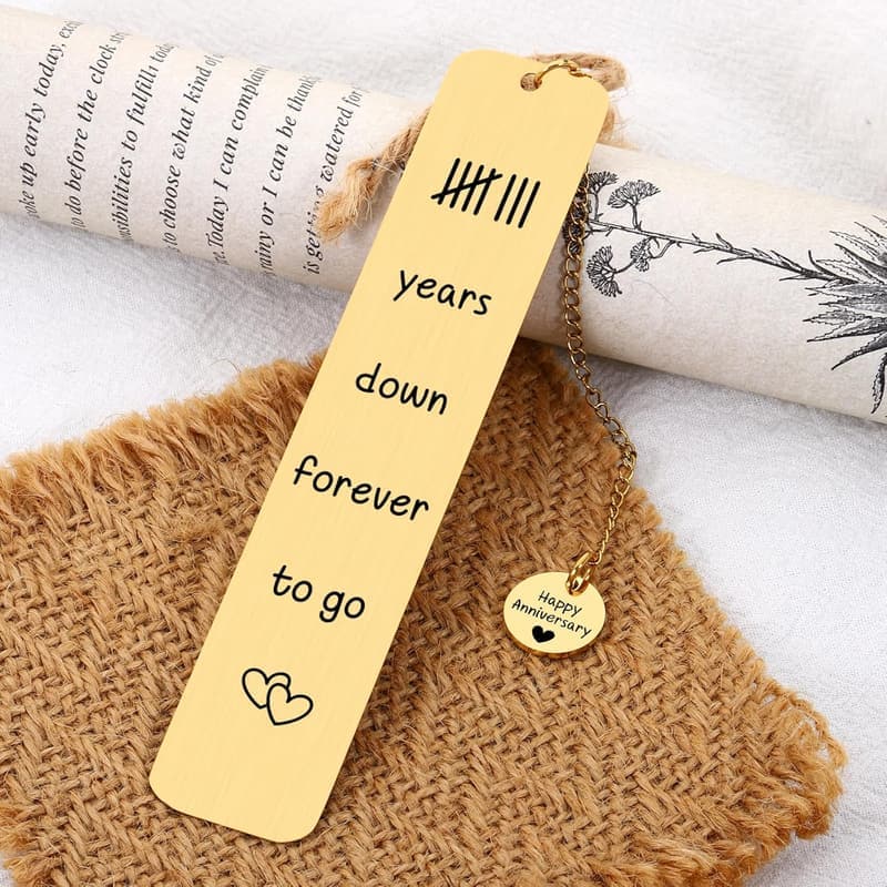 8th Anniversary Bronze Bookmark for Couples