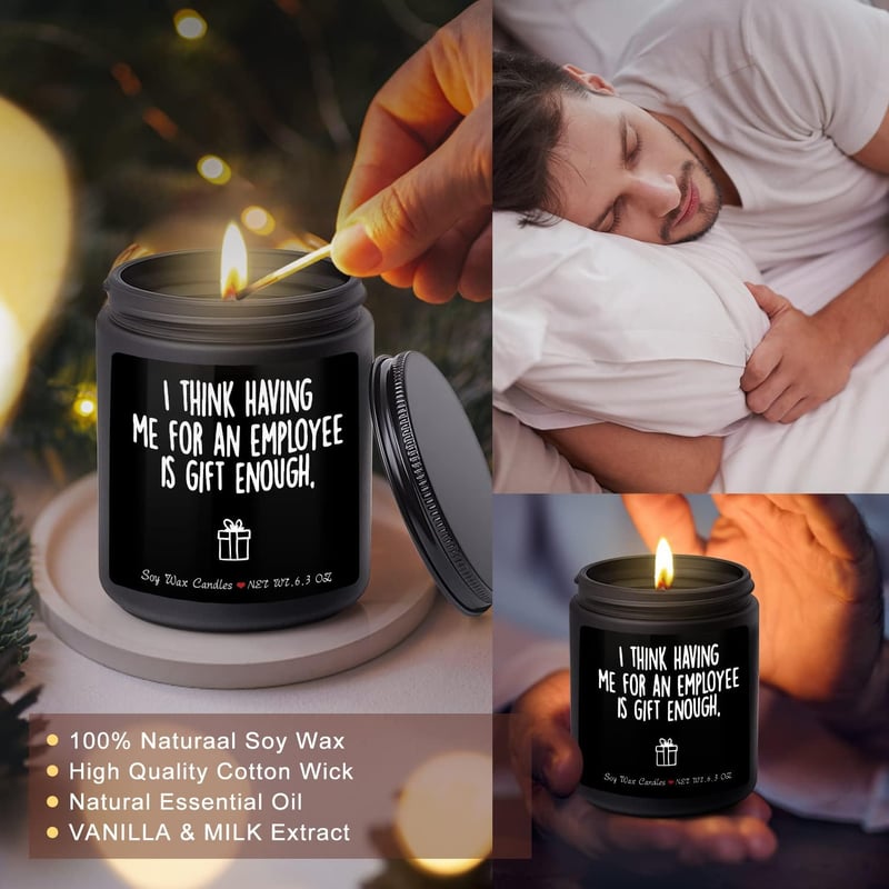 Funny Vanilla Milk Scented Candle for Boss Day Gift