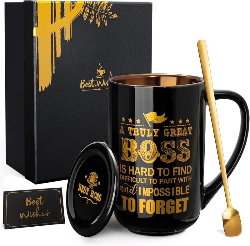 World's Best Boss Mug - 18 oz Porcelain Coffee Cup Gift
