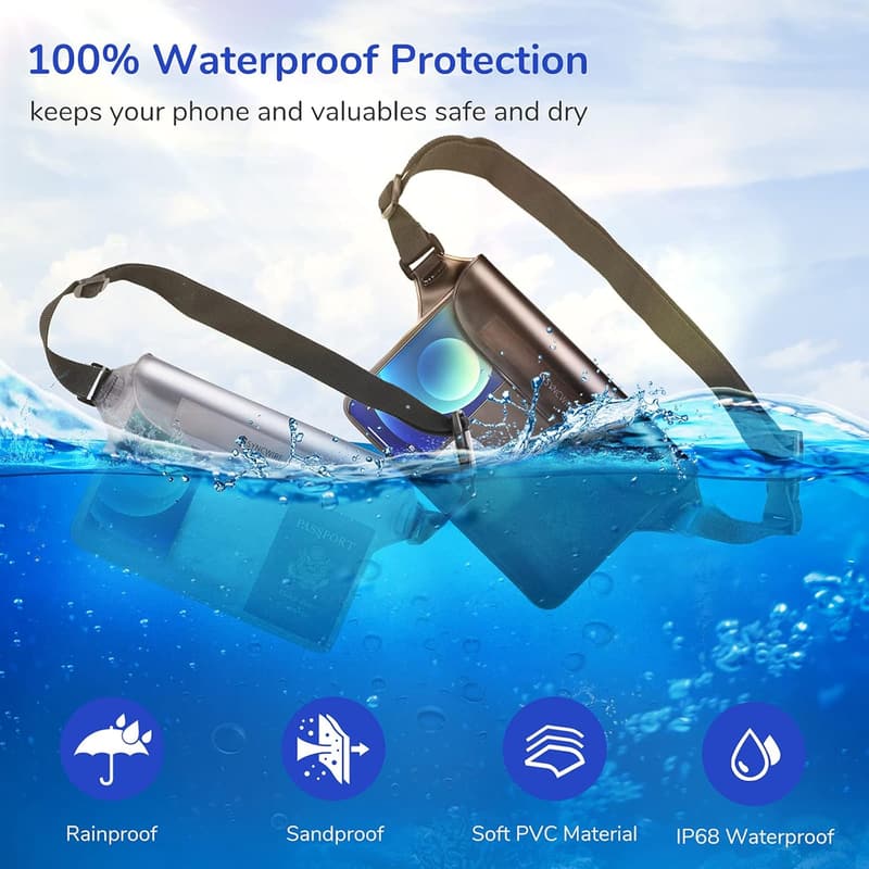 Waterproof Pouch Bag Set with Adjustable Waist Strap