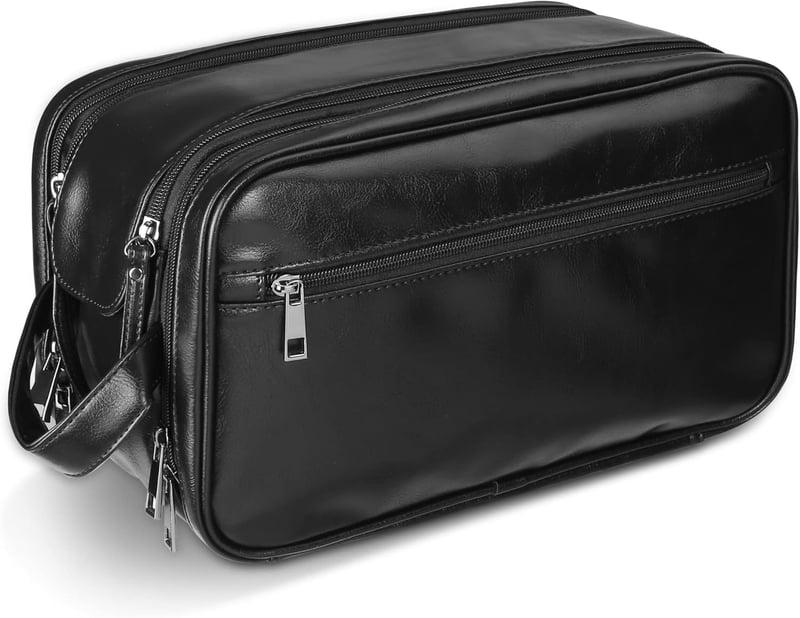 Men's Personalized Waterproof Leather Travel Toiletry Bag