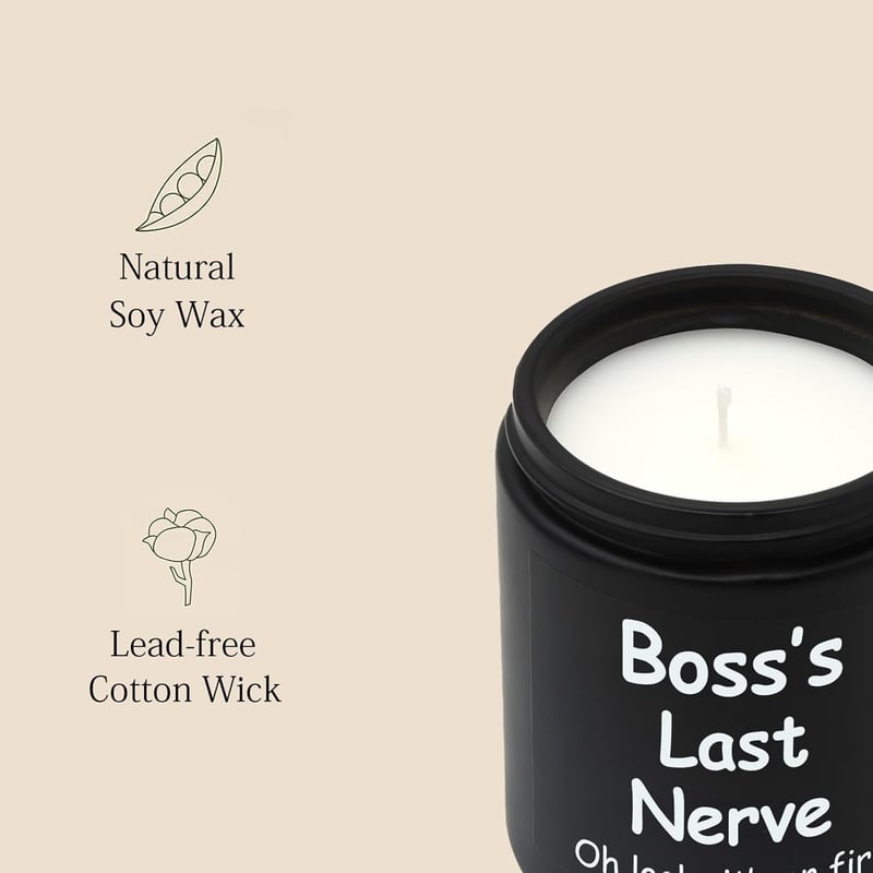 Boss's Day Natural Soy Wax Vanilla Candle (7oz) - Gifts for Men
