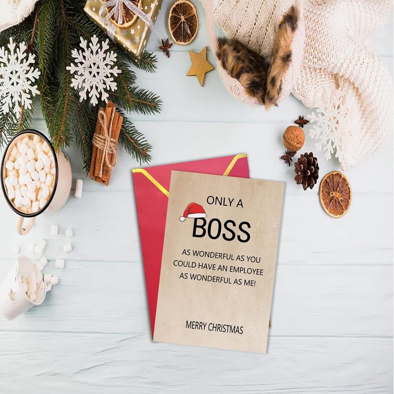 Christmas Card for Boss – Merry Holiday Card Gift