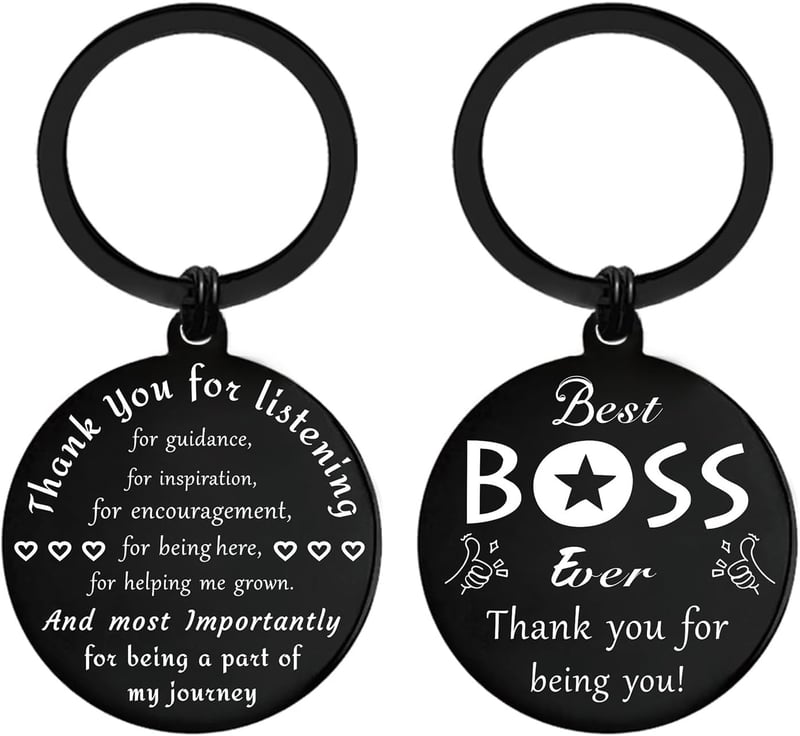 Boss Day Keychain Gift for Men - Thank You Boss Appreciation