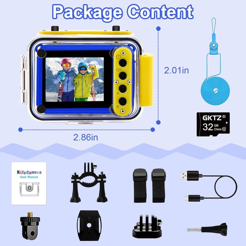 Waterproof Kids Camera - 1080P HD Gift for Ages 3-12