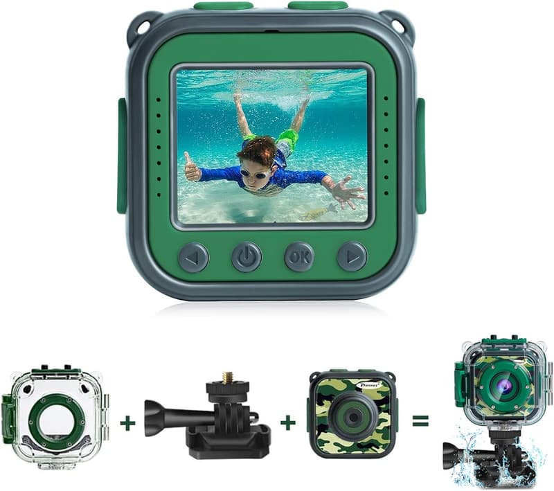 Kids Waterproof Camera - 1080P HD Toy Gift for Boys 3-12