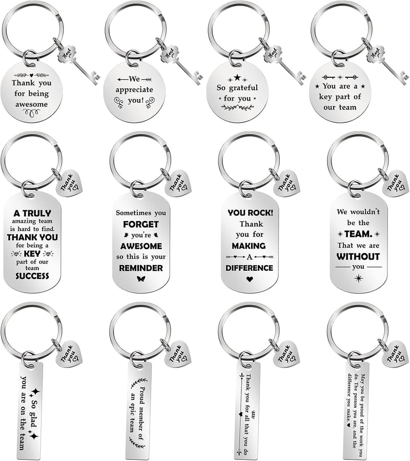 Office Appreciation Keychains – 12 Motivational Gifts for Coworkers