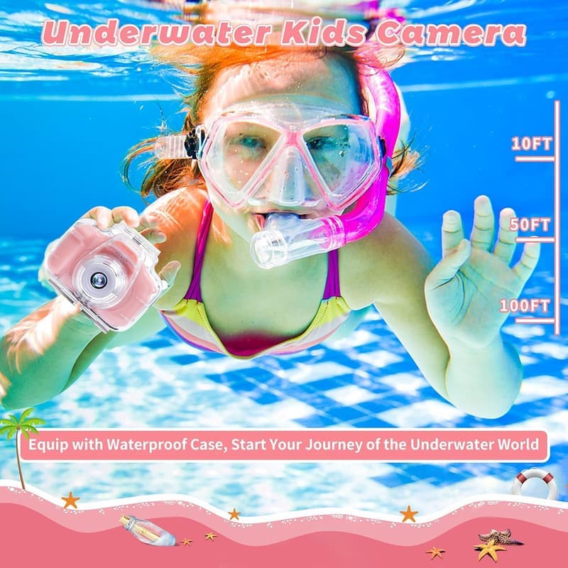 Waterproof Kids Camera - 1080P HD Action Camera for Ages 3-12