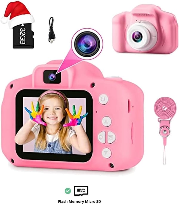 Kids Digital Camera with 32GB SD Card - Birthday Gift for Girls 3-8