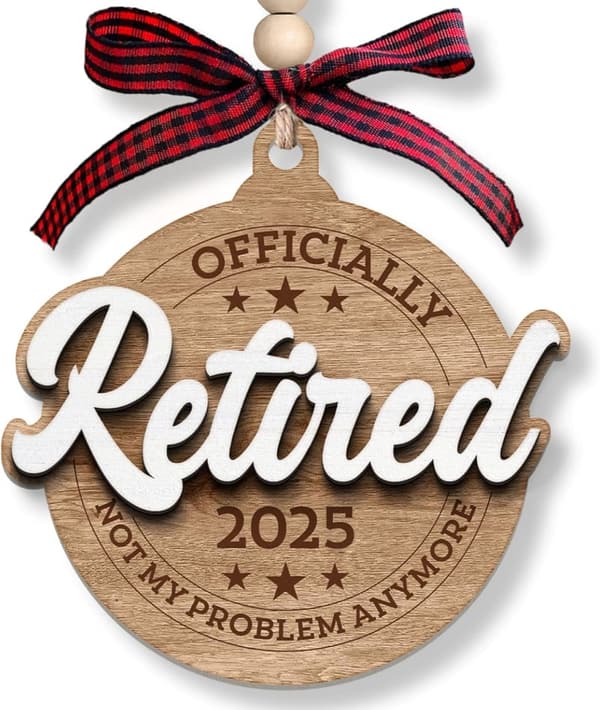2025 Retirement Gift - Wood Ornament for Men