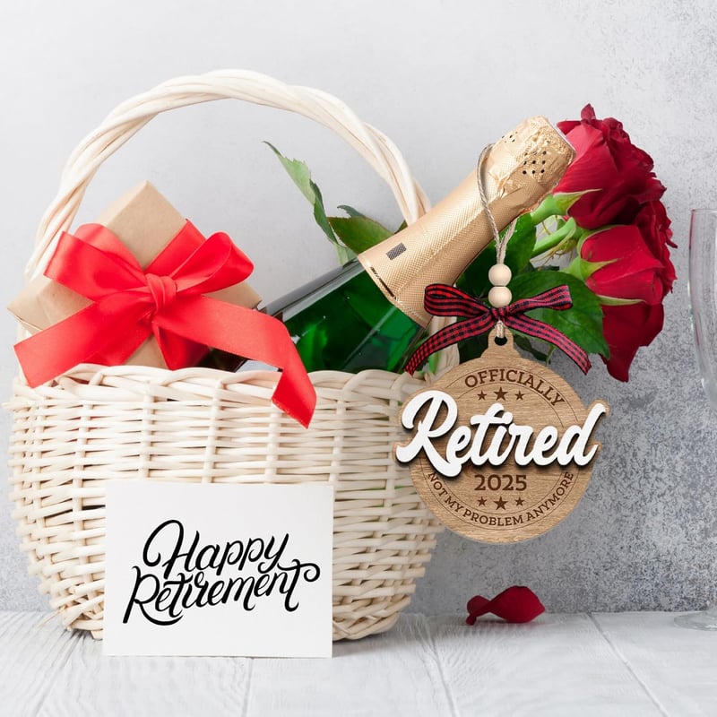 2025 Retirement Gift - Wood Ornament for Men