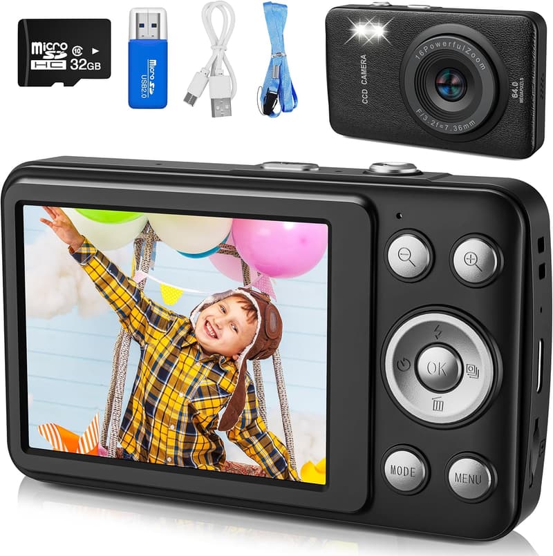 Kids Digital Camera with MP3 Player - Birthday Gift for Ages 4-10