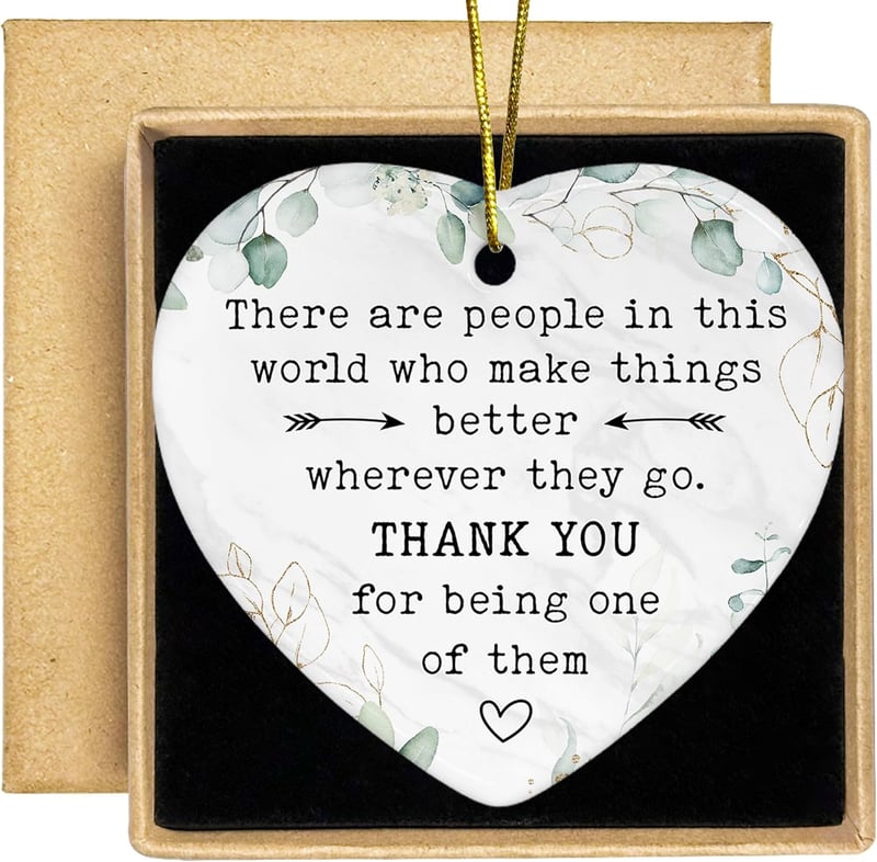 Employee Appreciation Ceramic Heart Ornament Gift