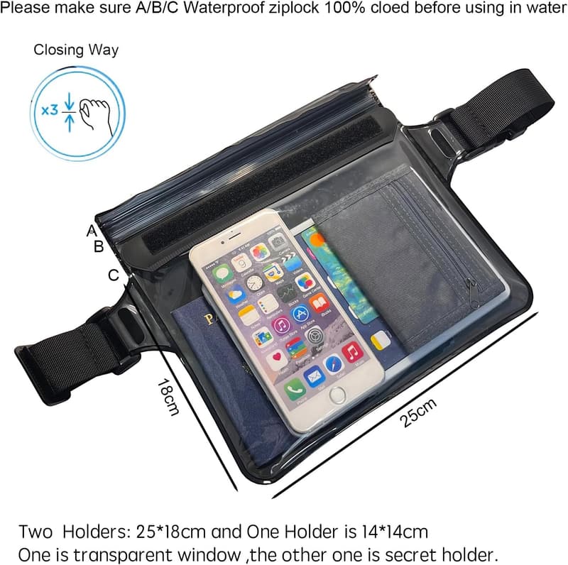 Waterproof Waist Pouch Fanny Pack for Beach and Water Sports