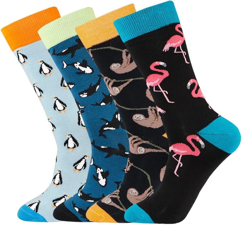 Colorful Patterned Men's Dress Socks - Size 7-13