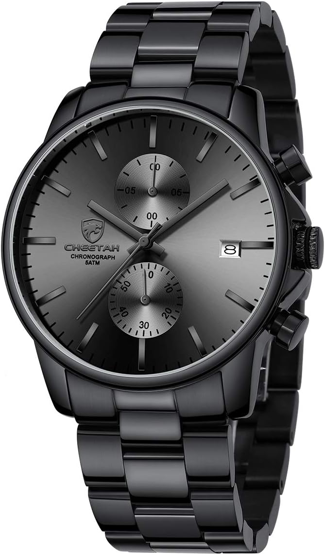 Men's Stainless Steel Waterproof Chronograph Quartz Watch