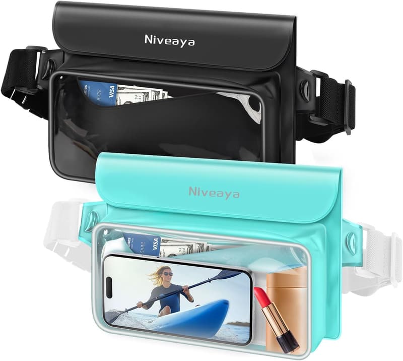 IP68 Waterproof Fanny Pack - 2 Pack for Beach & Kayaking