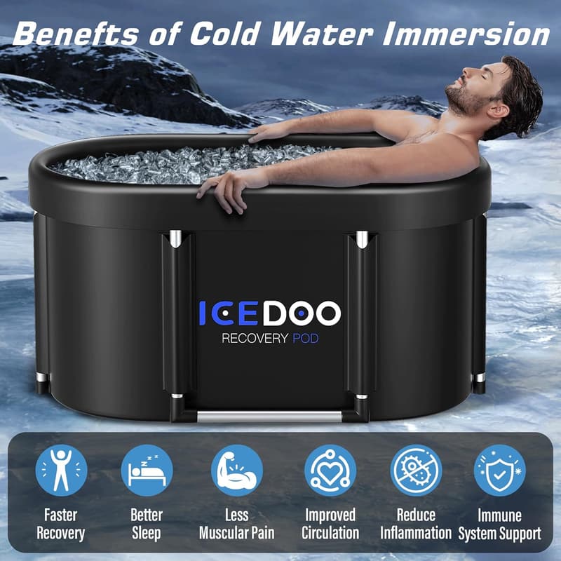 Portable XL 129 Gal Cold Plunge Tub for Athletes and Family