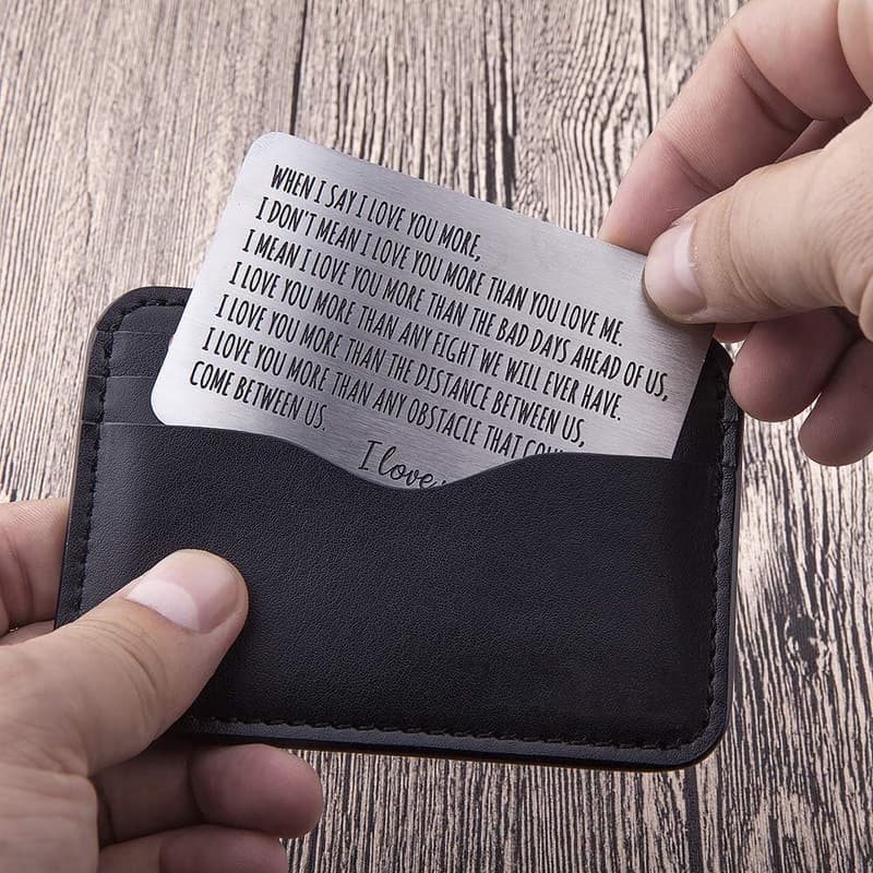Valentine's Day Wallet Insert Card Gift for Him