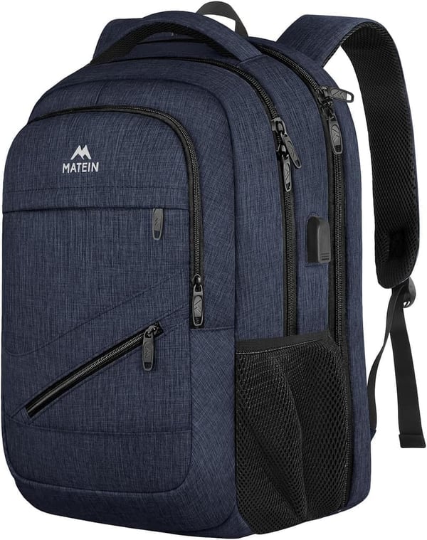 Large Water-Resistant Laptop Backpack with USB Port