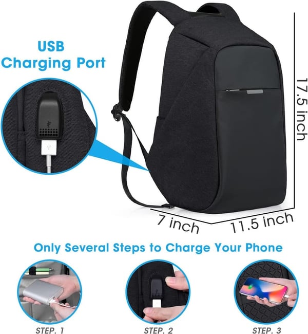 Waterproof Anti-Theft Laptop Backpack with USB Port