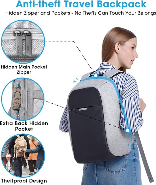 Waterproof Anti-Theft Laptop Backpack with USB Port