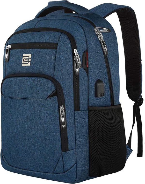 Durable Anti-Theft Laptop Backpack for Business Travel - Blue