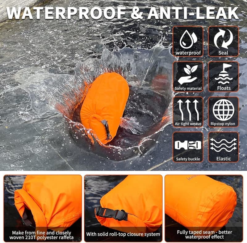 Waterproof Dry Storage Bag for Kayaking & Hiking - 40L Green