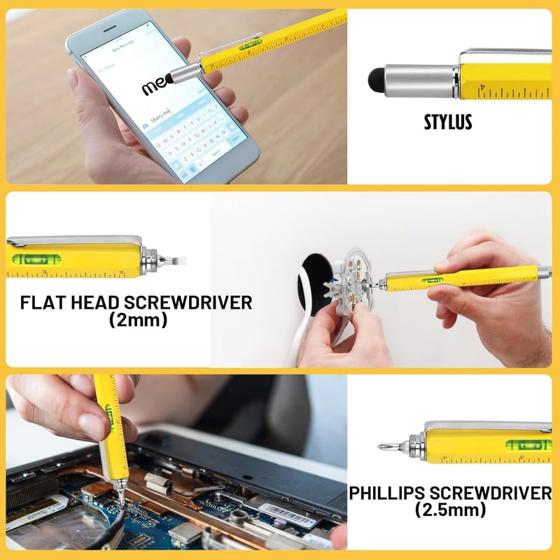 6-in-1 Multi-Tool Tech Pen Gift for Men, Personalized