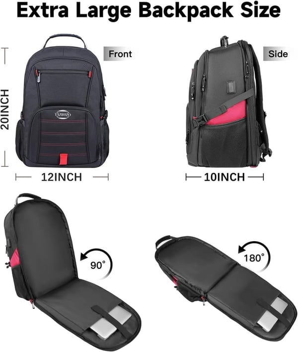 Extra Large Water-Resistant Travel Backpack for Men