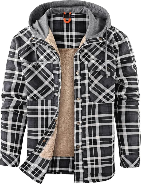 Men's Casual Vintage Plaid Flannel Shirt Jacket