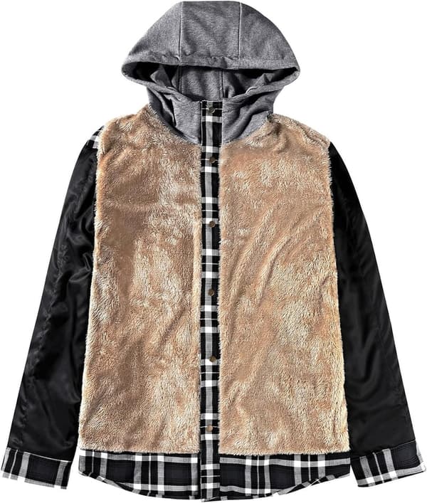 Men's Casual Vintage Plaid Flannel Shirt Jacket