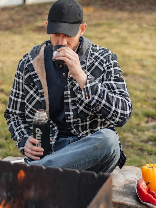 Men's Casual Vintage Plaid Flannel Shirt Jacket