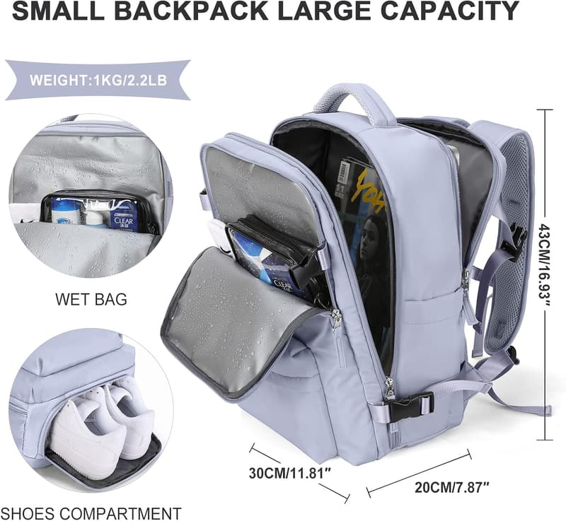 Flight Approved Large Travel Backpack for Men & Women