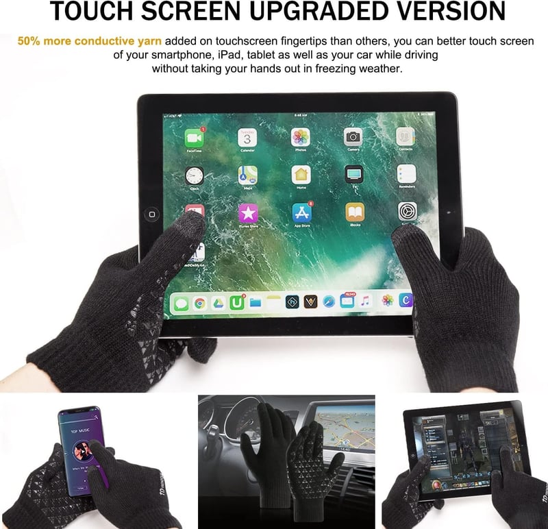 Upgraded Touch Screen Winter Gloves for Men and Women