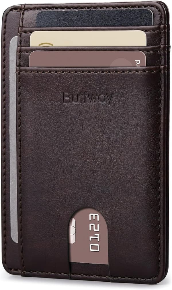 Slim RFID Blocking Leather Wallet for Men and Women