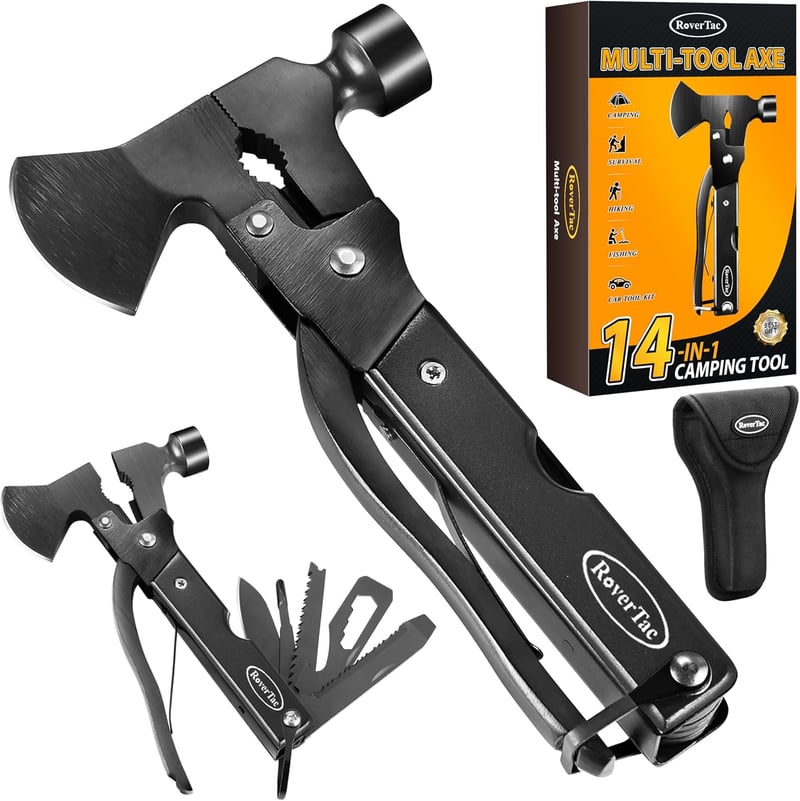 Camping Multi-Tool Axe with Knife and Sheath for Outdoorsmen